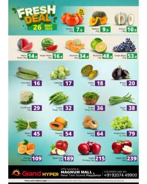 Today's Fresh Deals: Shop Now at Lowest Prices In Grand Hypermarket Kannur