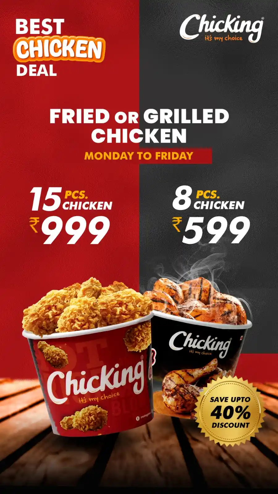 Chicken Offer: 8 Pcs @ ₹599 Only! In Chicking India Trivandrum