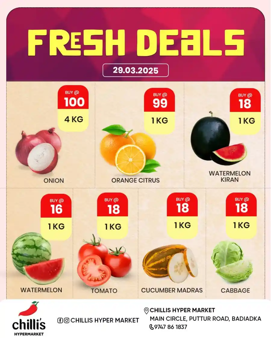 Fresh Deals In Chillis Hypermarket Kasaragod