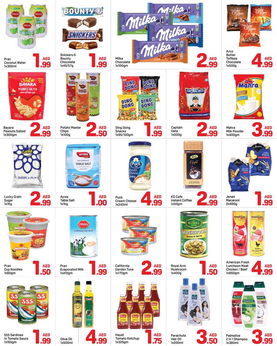 Get your essentials, snacks & more for just AED 5 & below In Day to Day Sharjah / Ajman