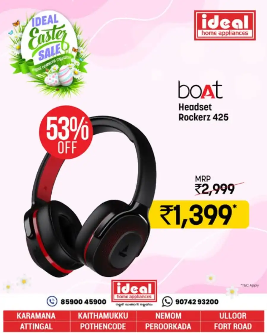 Smartwatches & Headsets: Up to 66% Off In Ideal Home Appliances Trivandrum