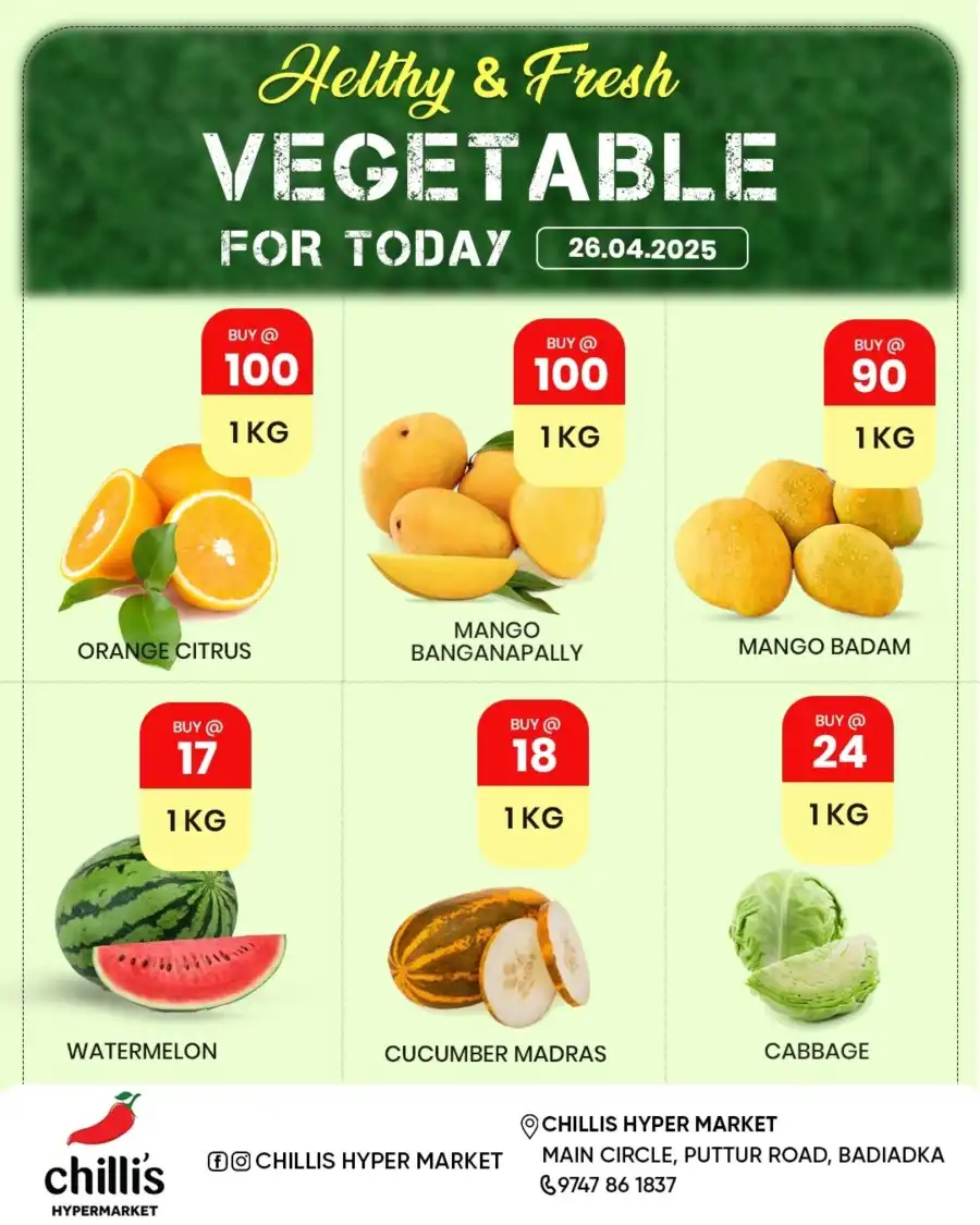 Month-End Saver Grocery & Household Deals! In Chillis Hypermarket Kasaragod