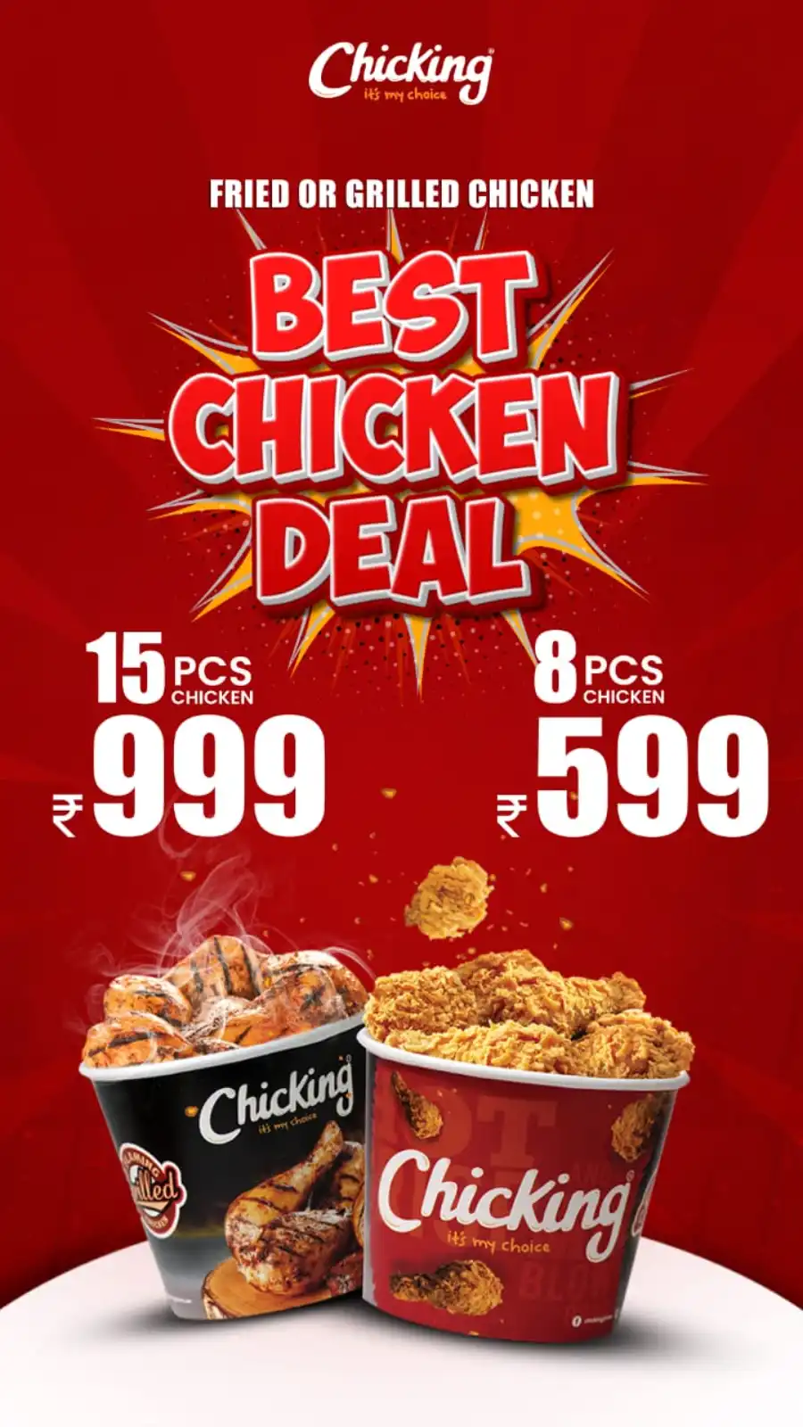 15 Pcs Chicken: Just Rs. 399! In Chicking India Kannur