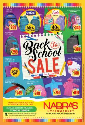 Back to School: Save Up to 65% Today! In Nabras Hypermarket Kannur