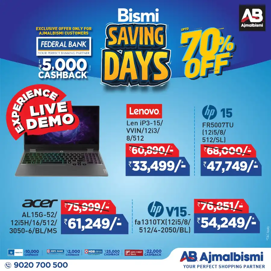 Saving Days: Up to 70% OFF In Ajmal Bismi Thrissur