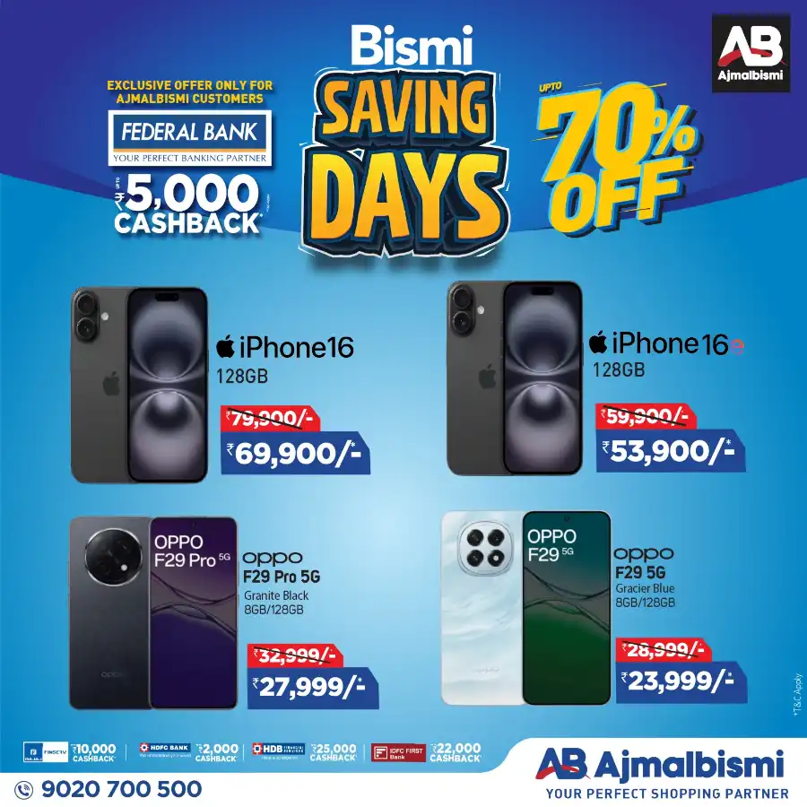 Saving Days: Up to 70% OFF In Ajmal Bismi Thrissur