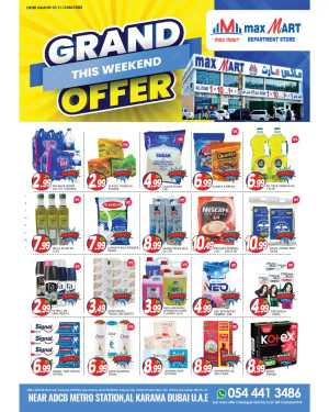 Grand Weekend Offer In Maxmart Dubai