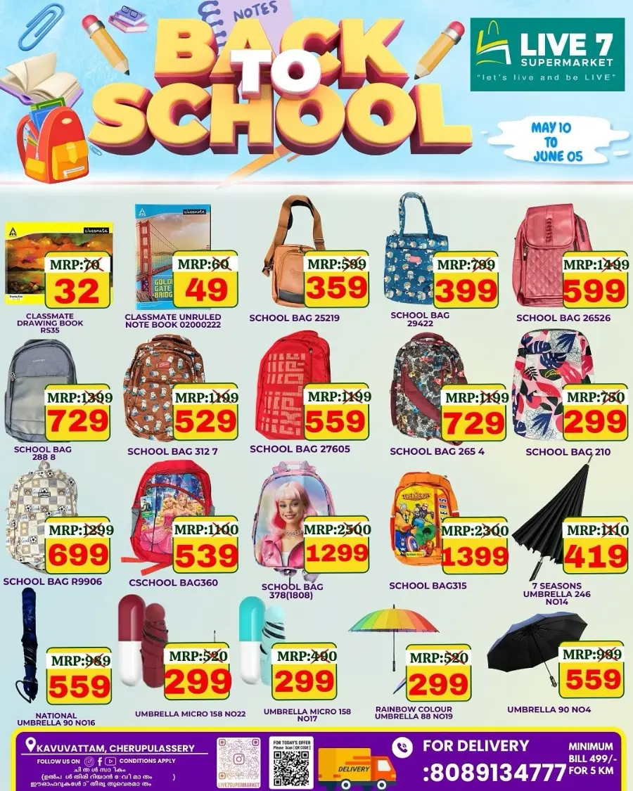 Back to School Offers - Shop Now In Live7 Supermarket Palakkad