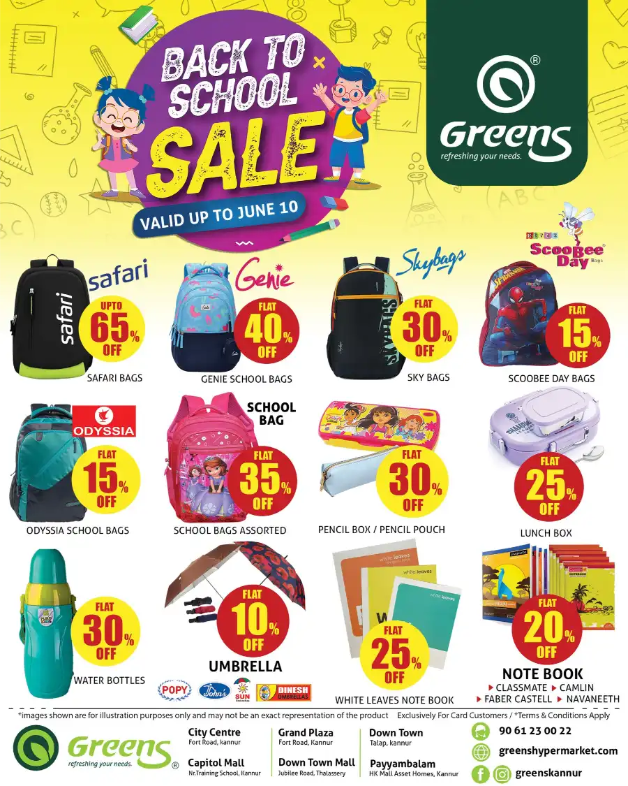 Back to School Sale - Shop Now In Greens Hypermarket undefined
