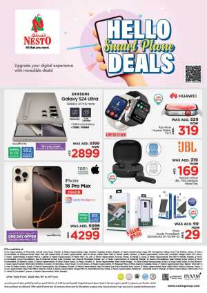 Hello Smartphone Deals In Nesto Hypermarket Dubai,Abu Dhabi,Sharjah / Ajman,Al Ain,Fujairah,Ras al Khaimah,Umm al Quwain