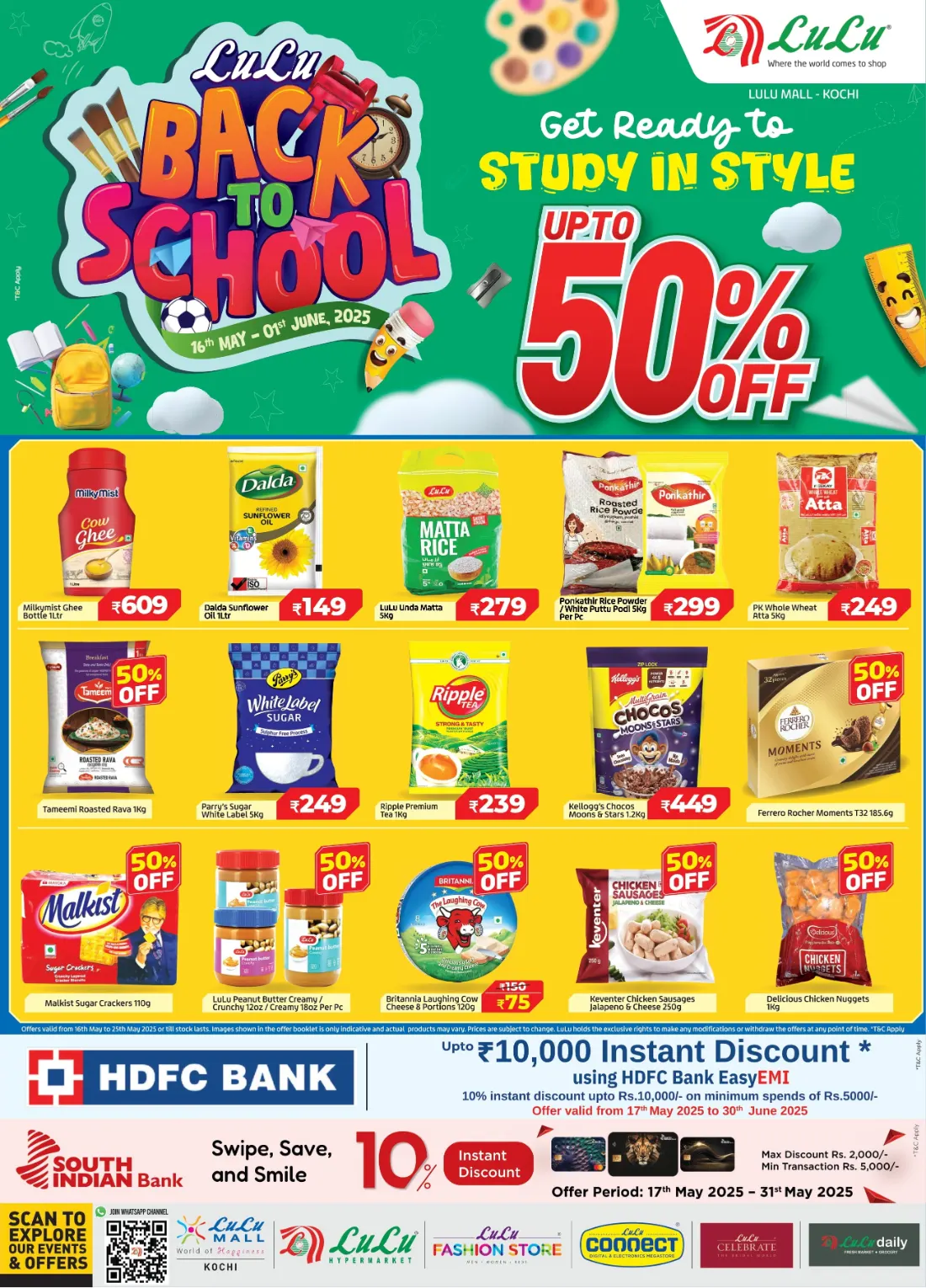 Back to School Sale – Up to 50% OFF on Bags, Books & Essentials! In Lulu Hypermarket Ernakulam