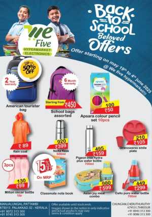 Back to School Deals - Up to 60% OFF! In We Five Hypermarket Thrissur,Palakkad