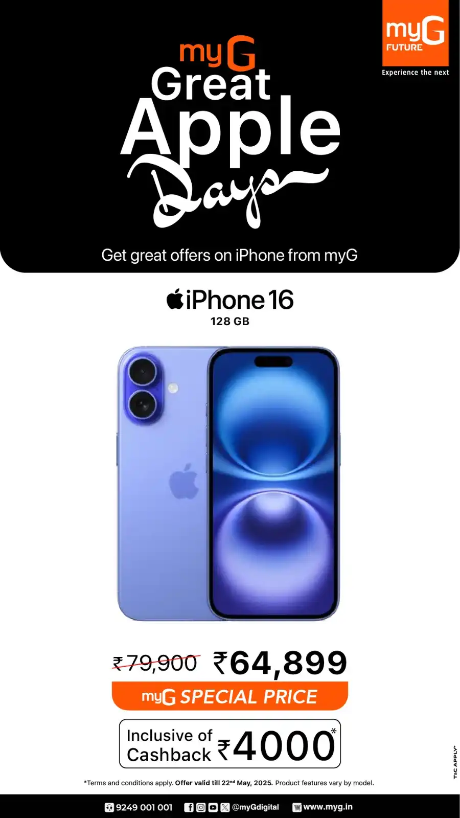 Great Apple Days – iPhones, MacBooks & More on Sale! In myG Future Palakkad