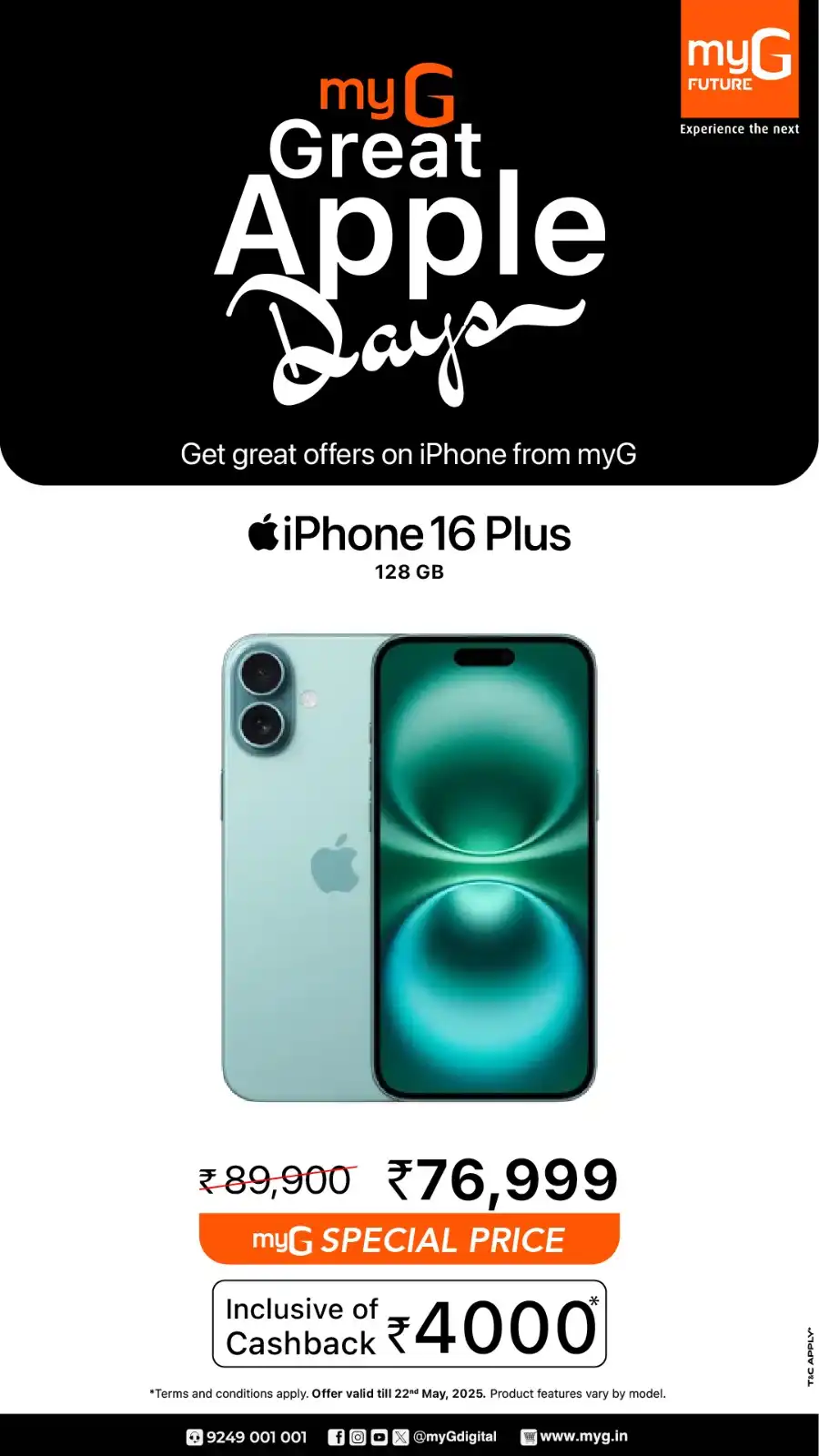 Great Apple Days – iPhones, MacBooks & More on Sale! In myG Future Palakkad