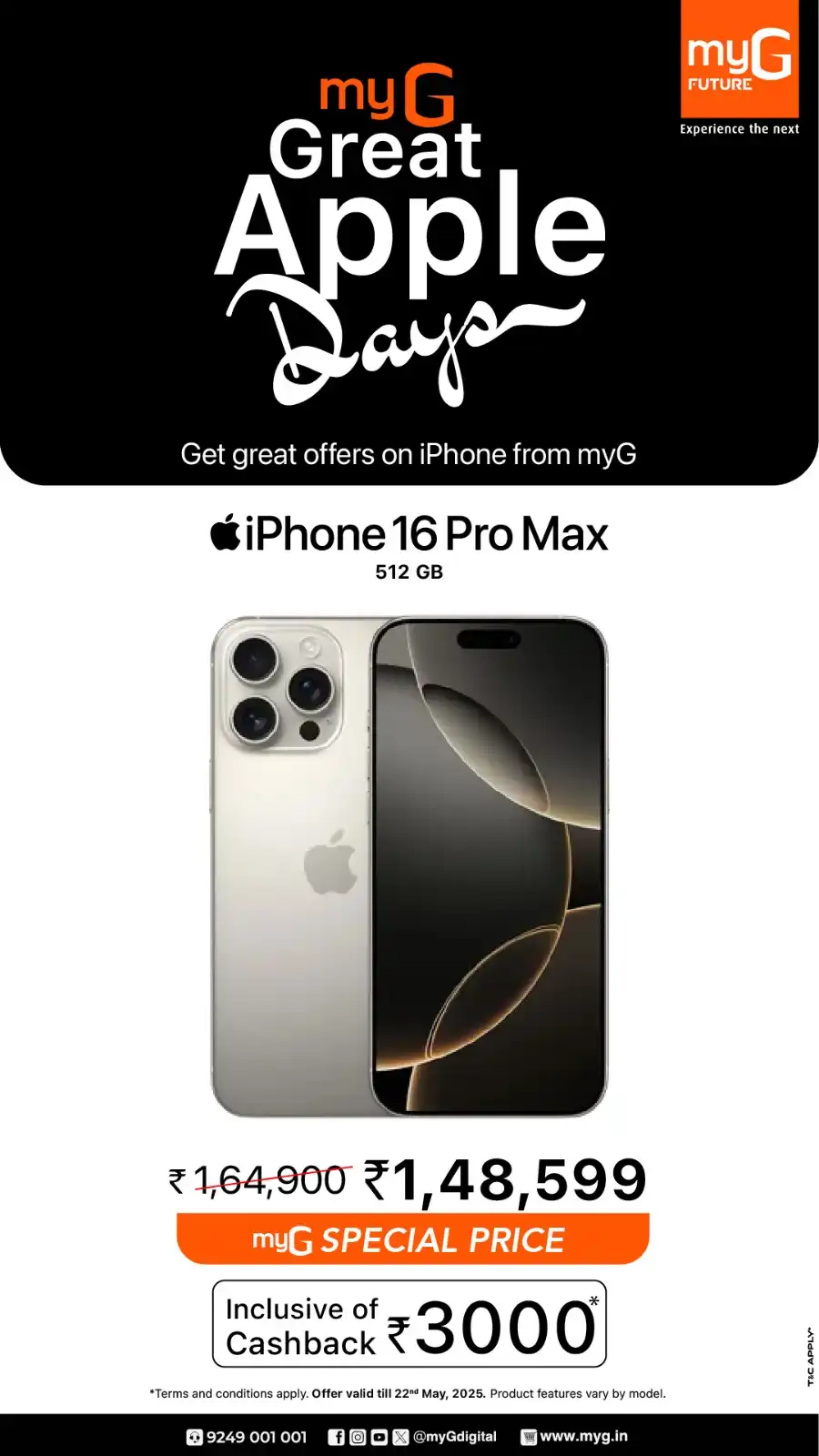 Great Apple Days – iPhones, MacBooks & More on Sale! In myG Future Palakkad