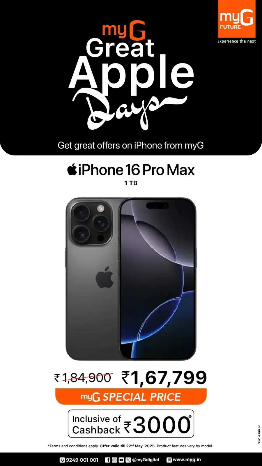Great Apple Days – iPhones, MacBooks & More on Sale! In myG Future Palakkad