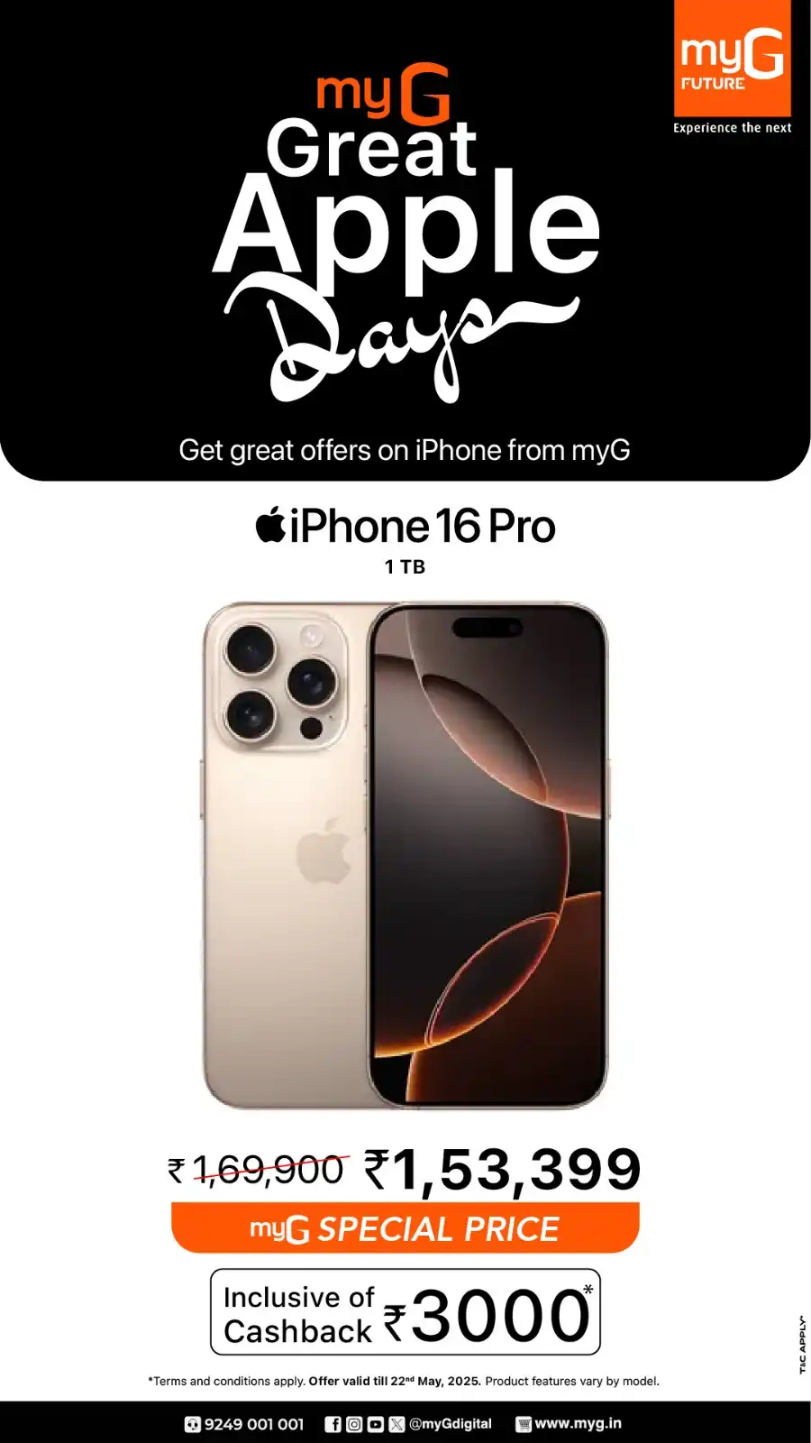 Great Apple Days – iPhones, MacBooks & More on Sale! In myG Future Palakkad