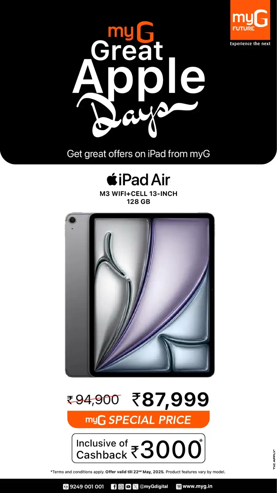Great Apple Days – iPhones, MacBooks & More on Sale! In myG Future Palakkad