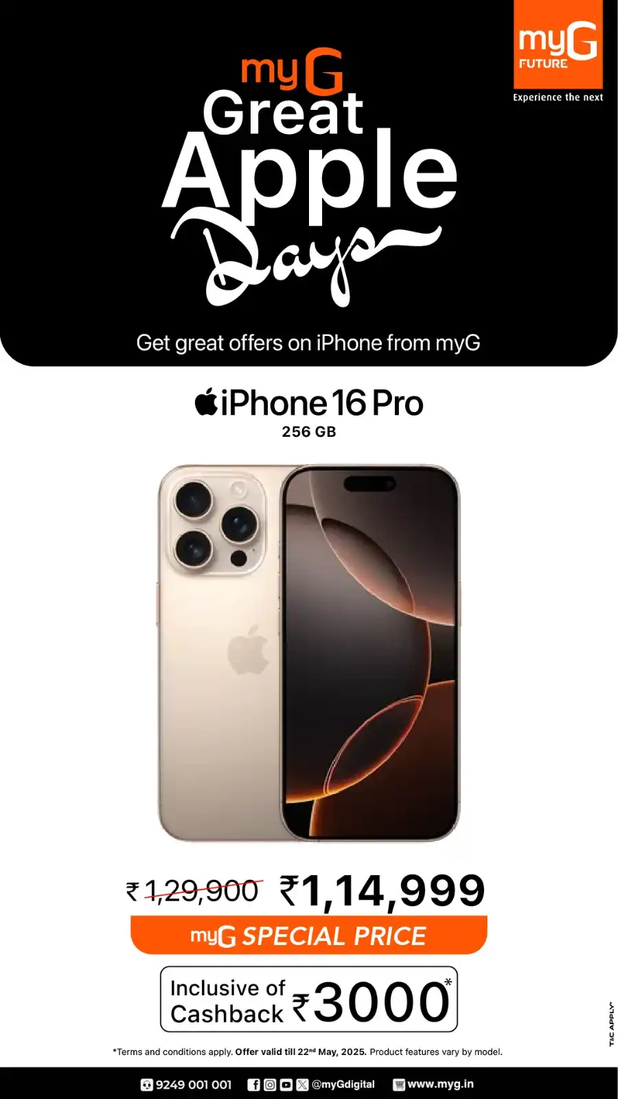 Great Apple Days – iPhones, MacBooks & More on Sale! In myG Future Palakkad