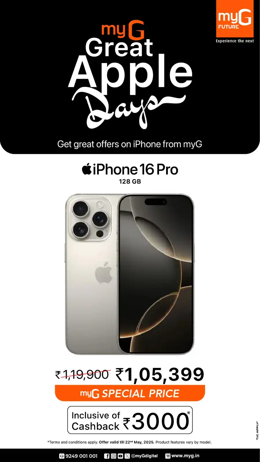 Great Apple Days – iPhones, MacBooks & More on Sale! In myG Future Palakkad