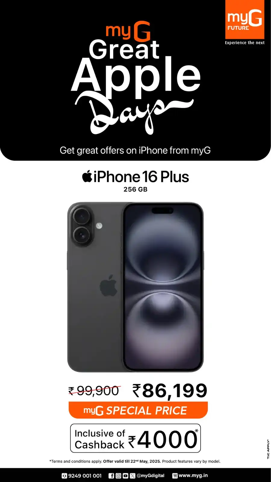 Great Apple Days – iPhones, MacBooks & More on Sale! In myG Future Palakkad