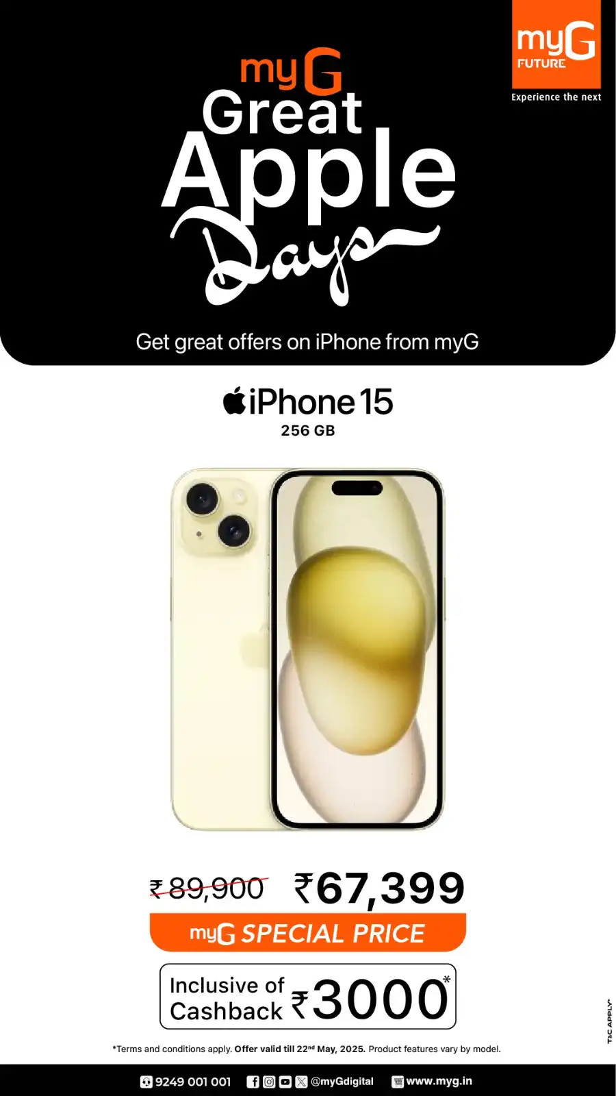 Great Apple Days – iPhones, MacBooks & More on Sale! In myG Future Palakkad