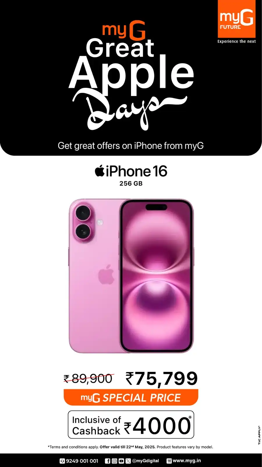 Great Apple Days – iPhones, MacBooks & More on Sale! In myG Future Palakkad