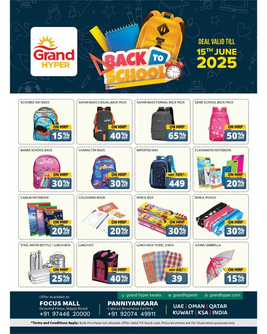 Back to School Offers In Grand Hypermarket Calicut