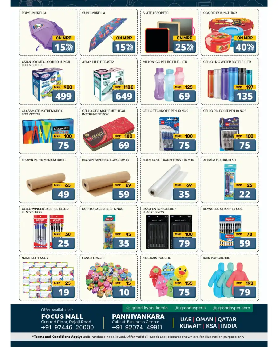 Back to School Offers In Grand Hypermarket Calicut