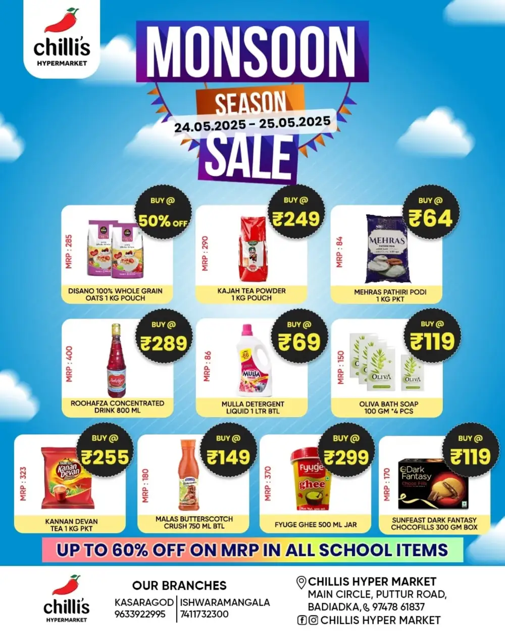 Monsoon Season Sale In Chillis Hypermarket Kasaragod