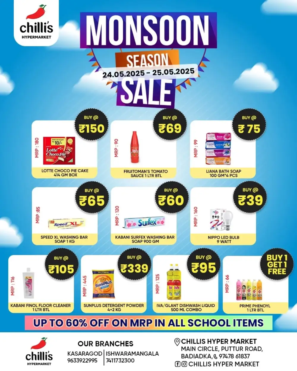 Monsoon Season Sale In Chillis Hypermarket Kasaragod
