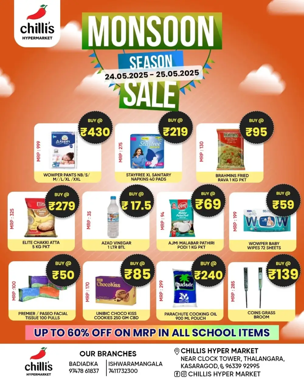 Monsoon Season Sale In Chillis Hypermarket Kasaragod