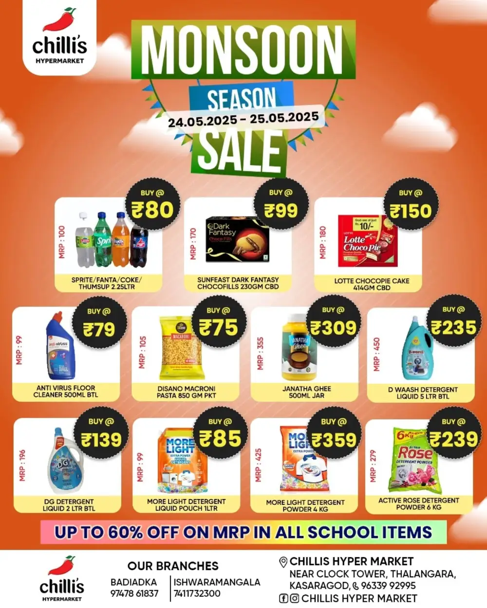 Monsoon Season Sale In Chillis Hypermarket Kasaragod
