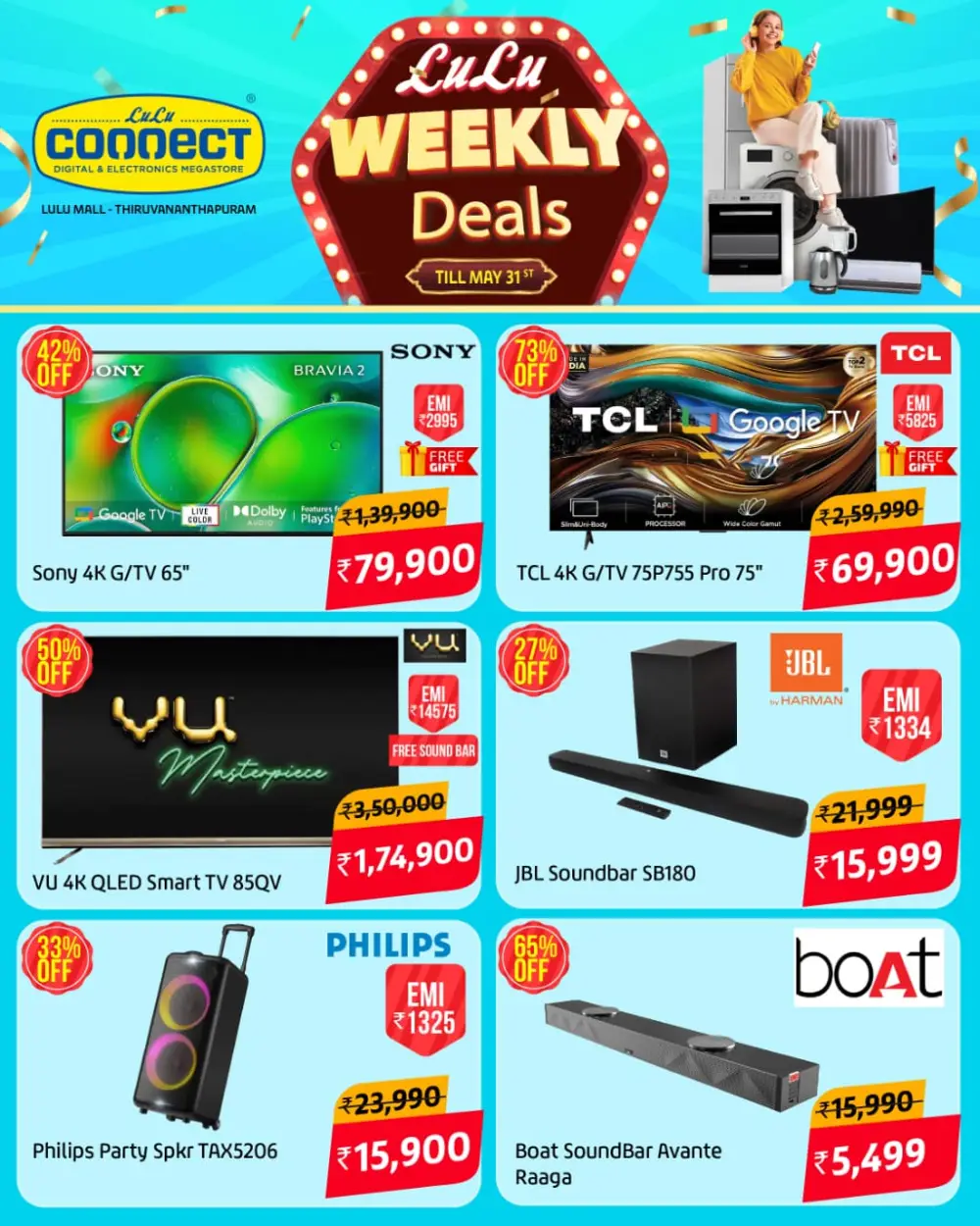 Hottest Weekly Deals: Gadgets & Smart Accessories Up to 60% OFF! In Lulu Hypermarket Trivandrum