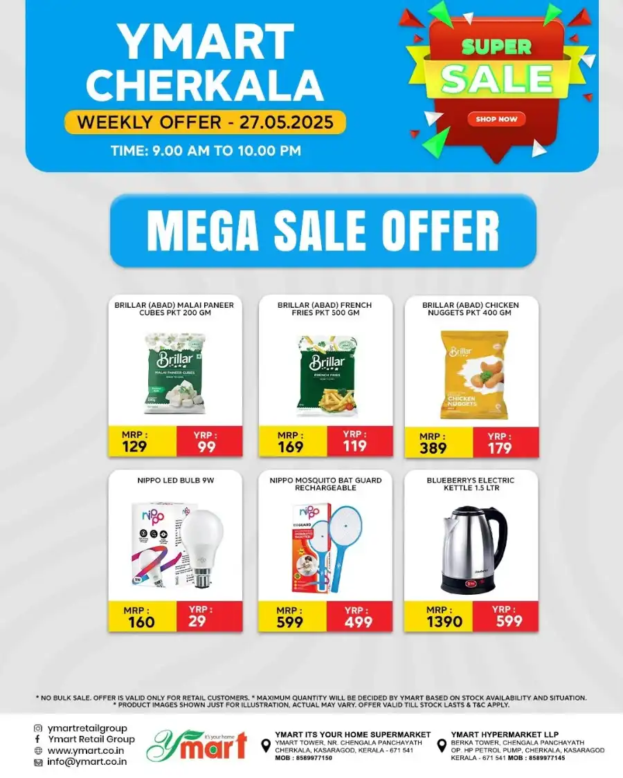 Weekly offer In Y Mart Hypermarket Kasaragod