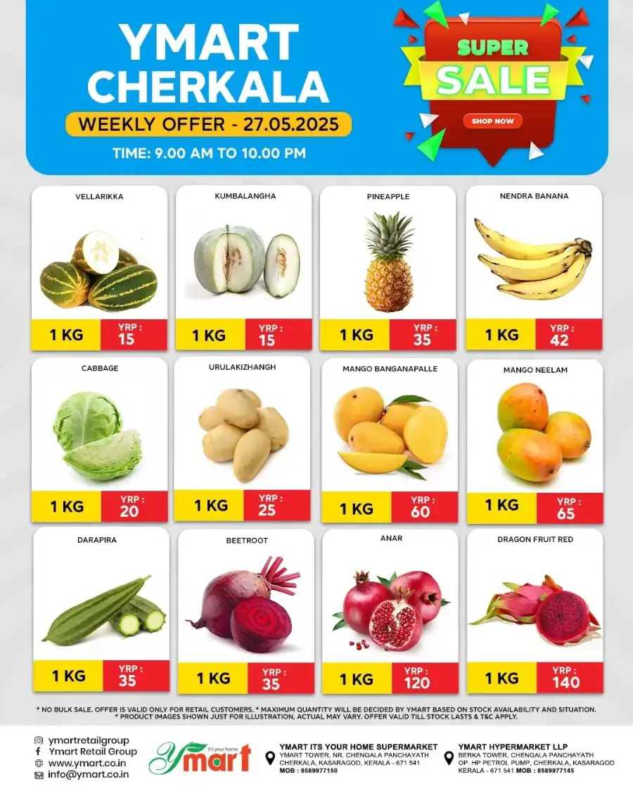 Weekly offer In Y Mart Hypermarket Kasaragod