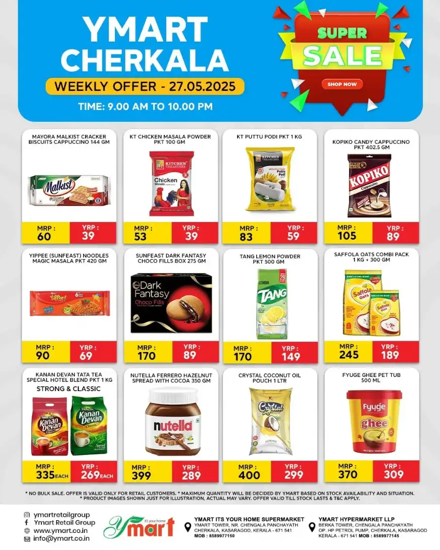 Weekly offer In Y Mart Hypermarket Kasaragod