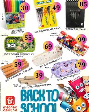 Back to School Deals on Bags & Stationery! In Metro Shoppee Hypermarket Kannur