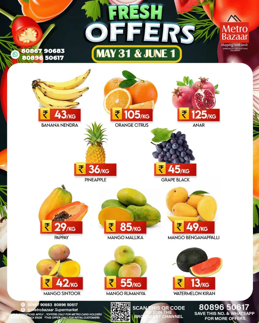 Fresh Fruits & Vegetables - Lowest Prices Guaranteed! In Metro Bazaar undefined
