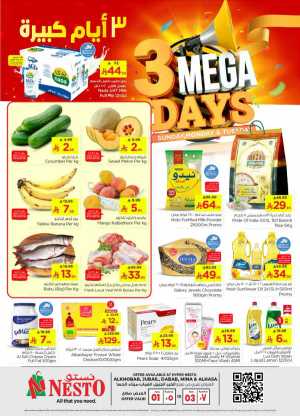 3-Day Mega Deals In Nesto Hypermarket Dammam,Al Hasa,Jubail,Al Khobar