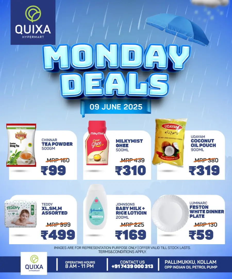 Monday offers In QUIXA Hypermart Kollam