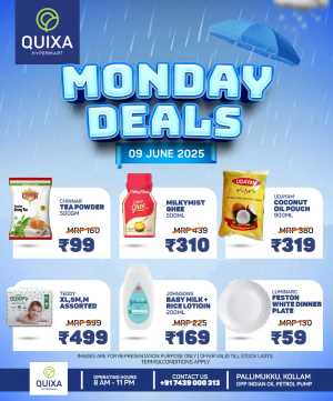 Monday offers In QUIXA Hypermart Kollam