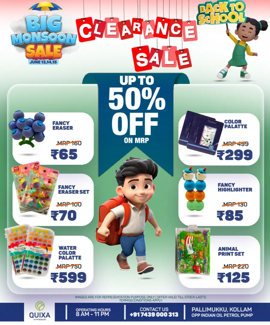 Big Mansoon Sales In QUIXA Hypermart Kollam