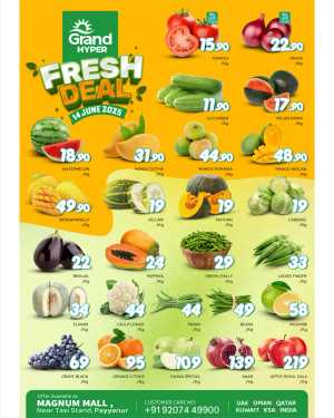 Fresh Fruits & Veggies – Big Savings Daily! In Grand Hypermarket Kannur