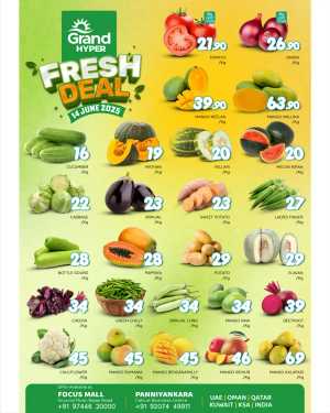 Fresh Fruits & Veggies – Big Savings Daily! In Grand Hypermarket Calicut