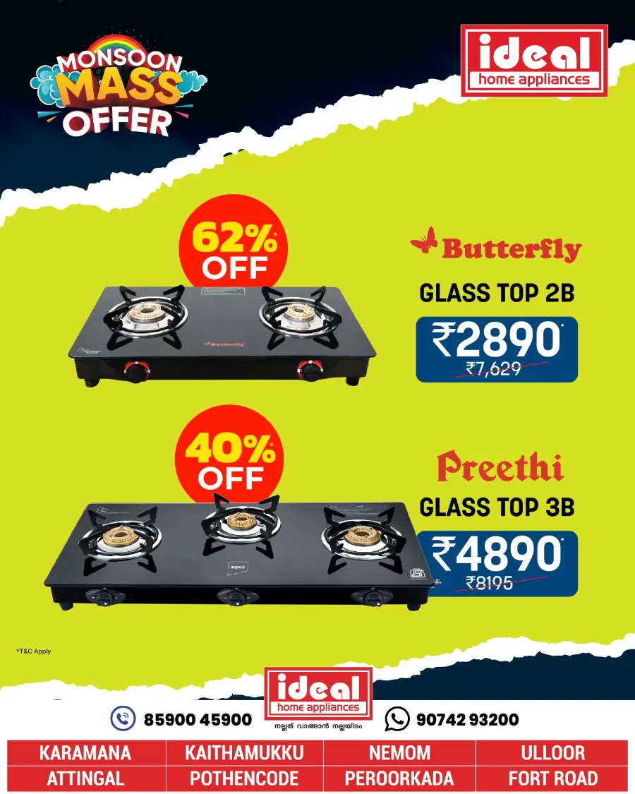 Monsoon Mass Offers – Shop More, Save More! In Ideal Home Appliances Trivandrum