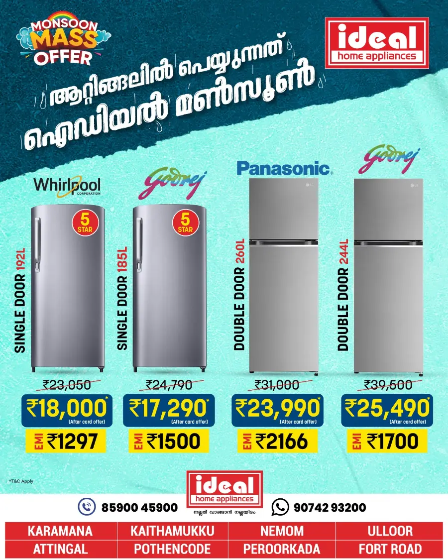Monsoon Mass Offers – Shop More, Save More! In Ideal Home Appliances Trivandrum