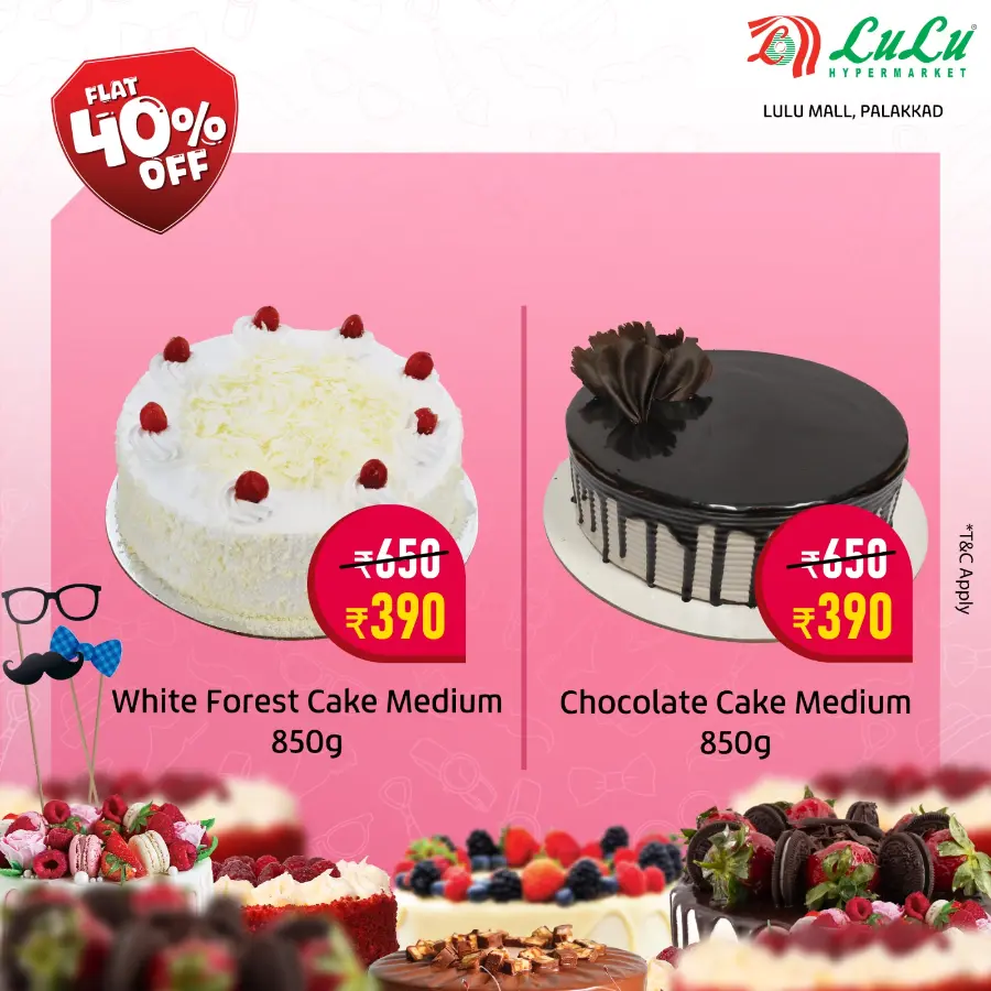 Celebrate Dad – 40% OFF Selected Cakes! In Lulu Hypermarket Palakkad