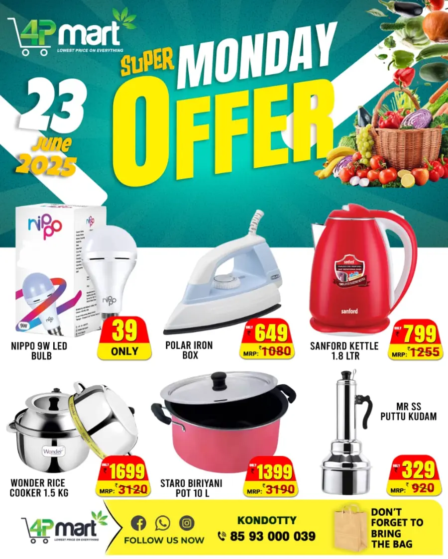 Monday offers In 4P Mart undefined