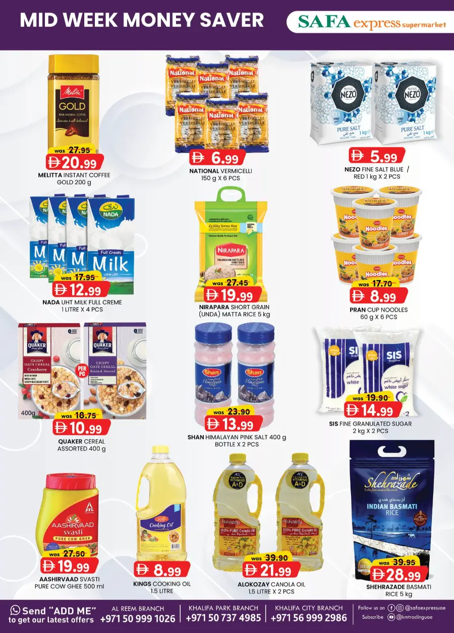 Mid Week Money Saver In SAFA Express Supermarket Abu Dhabi